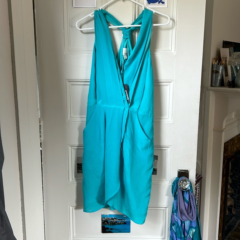 bright teal racerback greylin dress !!